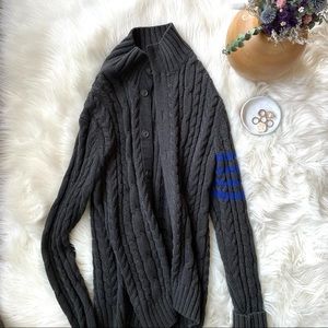 Mens Gap Button Up Charcoal Gray Sweater Cardigan